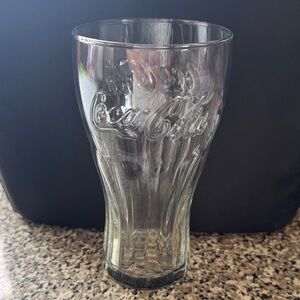 Coca-Cola 6” Embossed Clear Glass